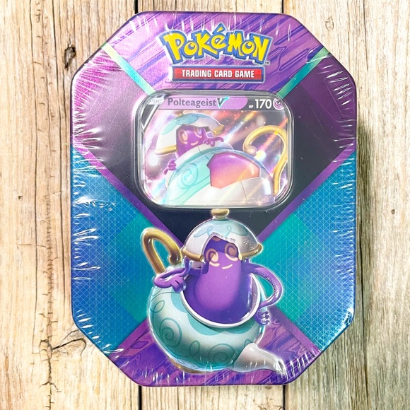 399.💎⭐️NEW FACTORY SEALED 2020 Pokemon TCG Galar Challengers Tin (Polteageist V)
